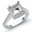 0.5Ct Diamond Engagement Halo Setting Ring Princess Semi Mount 14k White Gold - javda.com 