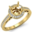 0.5Ct Diamond Engagement Ring Halo Pave Setting 14k Yellow Gold Round Semi Mount - javda.com 