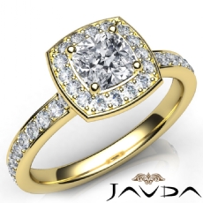 Tall Cathedral Halo Micropave diamond Ring 14k Gold Yellow