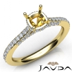 Diamond Engagement Pave Setting 18k Yellow Gold Cushion Semi Mount Ring 0.65Ct - javda.com 