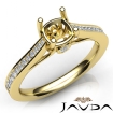 Channel Setting Diamond Engagement Cushion Semi Mount Ring 14k Yellow Gold 0.3Ct - javda.com 