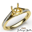 Pave Set Tapered Diamond Engagement Cushion Semi Mount Ring 14k Yellow Gold 0.35Ct - javda.com 