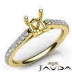 Double Prong Setting Diamond Engagement Cushion Semi Mount Ring 14k Yellow Gold 0.3Ct - javda.com 