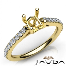 Double Prong Setting Diamond Engagement Cushion Semi Mount Ring 14k Gold Yellow  (0.3Ct. tw.)