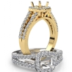 Gorgeous Halo Prong Diamond Engagement Cushion Semi Mount Ring 14k Yellow Gold 1Ct - javda.com 