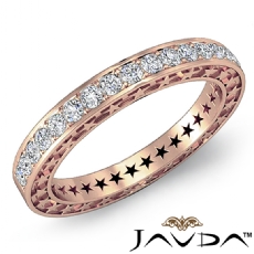 Round Diamond Star Eternity Wedding Band 14k Rose Gold Womens  (0.45Ct. tw.)