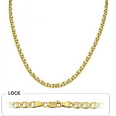 14k Yellow Gold Men's Solid Mariner Chain (5mm,20