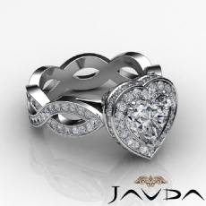 Circa Halo Pave Twisted Shank diamond Ring 18k Gold White