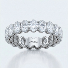 Women's Prong Set Oval Lab Grown Diamond Eternity Wedding Band 14k Gold 4.5Ctw