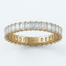 Emerald Lab Grown Diamond Shared Prong Women Wedding Band 14k Gold Yellow  (2.35Ct. tw.)