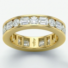 Round Emerald Diamond Womens Eternity Wedding Band 18k Gold Yellow  (2.4Ct. tw.)
