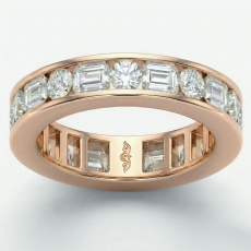 Round Emerald Diamond Womens Eternity Wedding Band 18k Rose Gold  (2.4Ct. tw.)