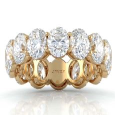Shared Prong Oval Cut Lab Grown Diamond Eternity Wedding Band 14k Gold Yellow  (10.7Ct. tw.)