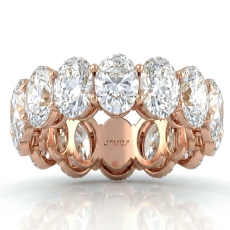Shared Prong Oval Cut Lab Grown Diamond Eternity Wedding Band 18k Rose Gold  (10.7Ct. tw.)