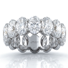 Shared Prong Oval Cut Lab Grown Diamond Eternity Wedding Band Platinum 950  (10.7Ct. tw.)