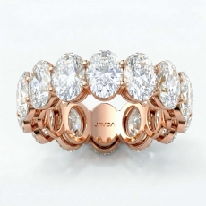 Shared Prong Oval Lab Grown Diamond Eternity Wedding Band 18k Rose Gold  (10.1Ct. tw.)