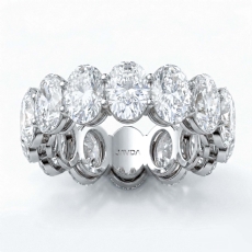 Shared Prong Oval Lab Grown Diamond Eternity Wedding Band Platinum 950  (10.1Ct. tw.)