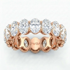 Oval Lab-Grown Diamond Shared Prong Women Wedding Band 18k Rose Gold  (6.75Ct. tw.)
