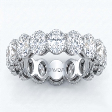 Oval Lab-Grown Diamond Shared Prong Women Wedding Band Platinum 950  (6.75Ct. tw.)