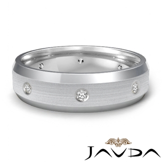 Eternity Wedding Diamond Mens Band Brushed Bevel Edge ...