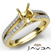 Cushion Cut Diamond Engagement Split Shank Semi Mount Ring 14k Yellow Gold 0.65Ct - javda.com 