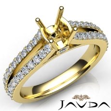 Cushion Cut Diamond Engagement Split Shank Semi Mount Ring 18k Gold Yellow  (0.65Ct. tw.)