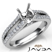 Cushion Cut Diamond Engagement Split Shank Semi Mount Ring 18k White Gold 0.65Ct - javda.com 