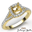 Diamond Engagement 14k Yellow Gold Halo Pave Setting Cushion Semi Mount Ring 0.85Ct - javda.com 