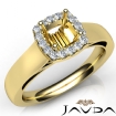 Cushion Diamond Engagement Halo Pave Setting Semi Mount Ring 18k Yellow Gold 0.2Ct - javda.com 