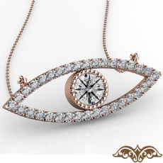 Evil Eye Women's Diamond Pendant Necklace 14k Rose Gold 18 Inch Chain  (0.31Ct. tw.)