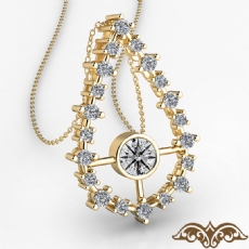 Diamond Tear Drop Women's Pendant Necklace 14k Gold Yellow 18 Inch Chain  (0.51Ct. tw.)