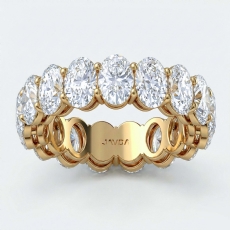 Oval Lab-Grown Diamond Eternity Shared Prong Wedding Band 14k Gold Yellow  (6.25Ct. tw.)
