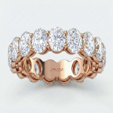 Oval Lab-Grown Diamond Eternity Shared Prong Wedding Band 18k Rose Gold  (6.25Ct. tw.)