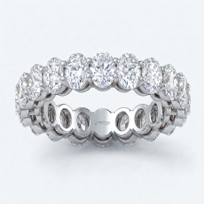 Shared Prong Oval Lab Grown Diamond Women Eternity Wedding Band Platinum 950  (4.35Ct. tw.)