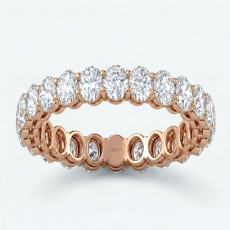 Women's Shared Prong Wedding Band Oval Lab-Grown Diamond 18k Rose Gold  (2.9Ct. tw.)