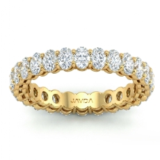 Oval Lab-Grown Diamond Women Shared Prong Wedding Band 14k Gold Yellow  (2.3Ct. tw.)