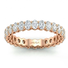Oval Lab-Grown Diamond Women Shared Prong Wedding Band 18k Rose Gold  (2.3Ct. tw.)
