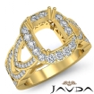 Diamond Engagement Cushion Semi Mount Halo Pre-Set Ring 14k Yellow Gold 1.25Ct - javda.com 