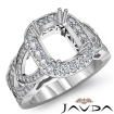 Diamond Engagement Cushion Semi Mount Halo Pre-Set Ring Platinum 950 1.25Ct - javda.com 