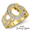 Diamond Engagement Ring Oval Semi Mount 18k Yellow Gold Gold Halo Pave Setting 1.25Ct - javda.com 