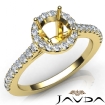 Diamond Engagement Shared Prong Setting Ring 18k Yellow Gold Round Semi Mount 1Ct - javda.com 