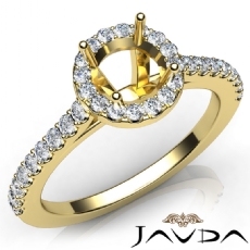 Diamond Engagement Shared Prong Setting Ring 14k Gold Yellow Round Semi Mount  (0.5Ct. tw.)