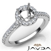 Diamond Engagement Shared Prong Setting Ring 14k White Gold Round Semi Mount 0.8Ct - javda.com 