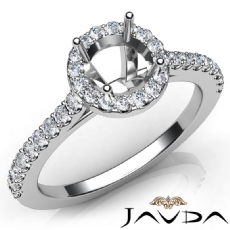 Diamond Engagement Shared Prong Setting Ring 14K W Gold Round Semi Mount 0.50Ct