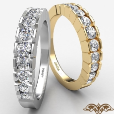Round Channel Diamond Women's Wedding Band Ring 14k Gold Yellow  (0.65Ct. tw.)