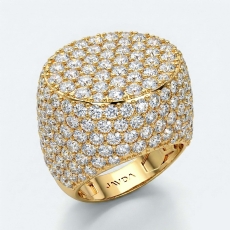 Circle of Glamour Men's 14k Gold Yellow Lab Grown Diamond Ring  (11.49Ct. tw.)