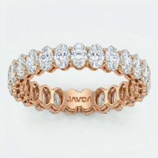 Shared Prong Oval Lab-Grown Diamond Women's Eternity Wedding Ring 18k Rose Gold  (2.06Ct. tw.)