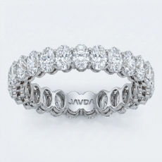 Shared Prong Oval Lab-Grown Diamond Women's Eternity Wedding Ring Platinum 950  (2.06Ct. tw.)