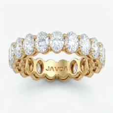 Shared Prong Oval Lab-Grown Diamond Women's Eternity Wedding Band 14k Gold Yellow (4.73Ct. tw.)