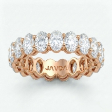 Shared Prong Oval Lab-Grown Diamond Women's Eternity Wedding Band 18k Rose Gold (4.73Ct. tw.)